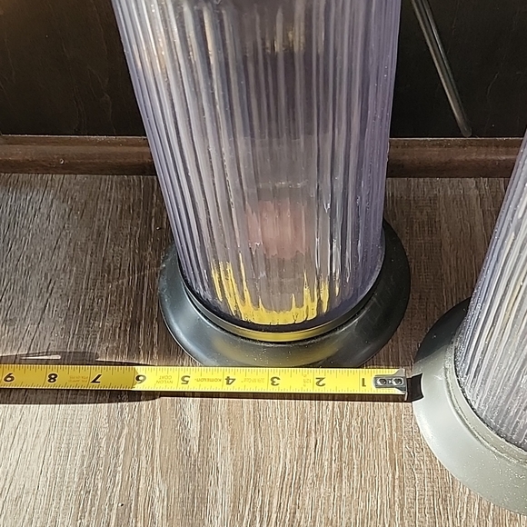 Set Of Elegant Glass Lanterns with Metal Base - Picture 3 of 5